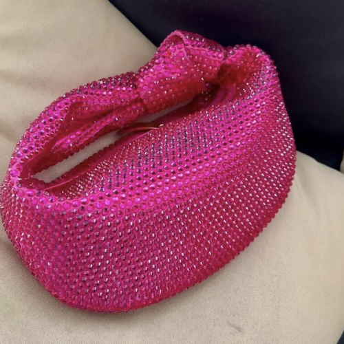 Pink studded  sparkle bag